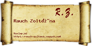 Rauch Zoltána névjegykártya